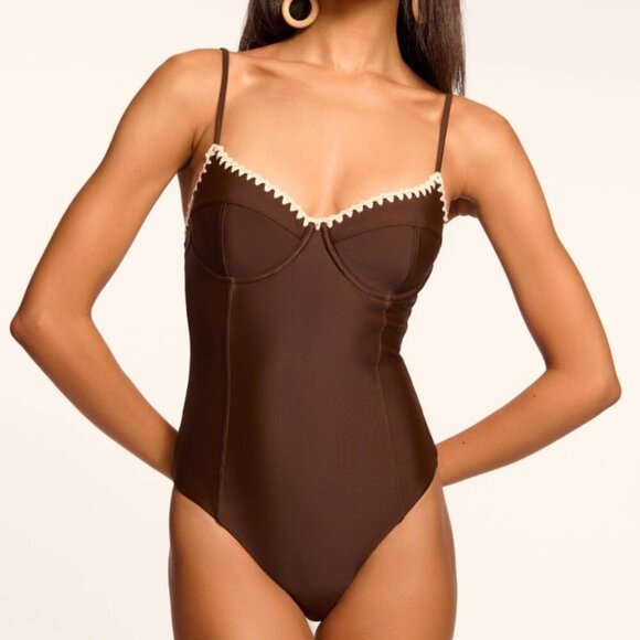 NWT Ramy Brook Addisyn One Piece Swimsuit in Brown Size XS - Picture 1 of 7
